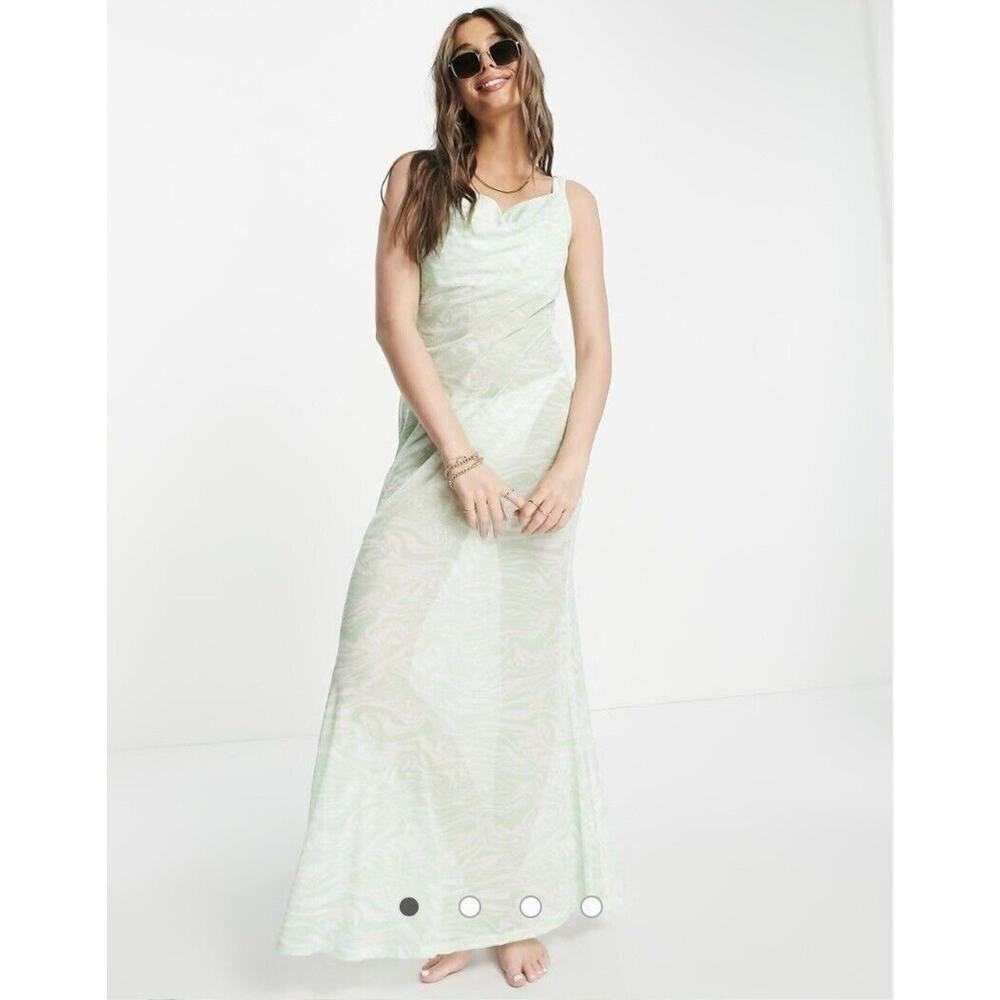 ASOS Urban Threads Beach Maxi Dress Cowl Neck Mint Medium NWT Retail $65